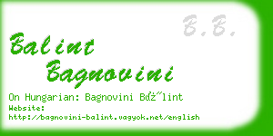 balint bagnovini business card